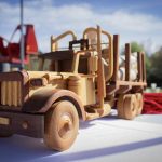 Small logging truck toy made from wood 2