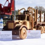Small logging truck toy made from wood 1