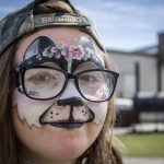 Closeup of girl with face paint