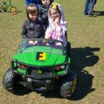 Kids on a green truck